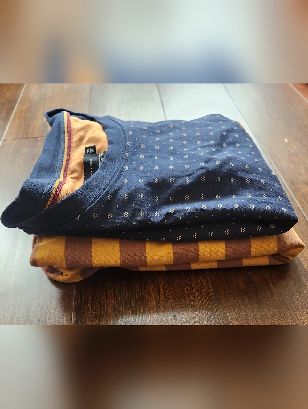 Le 31 Simons 2 pack Mens 100% Organic Cotton yellow brown navy Tee Xl Streetwear